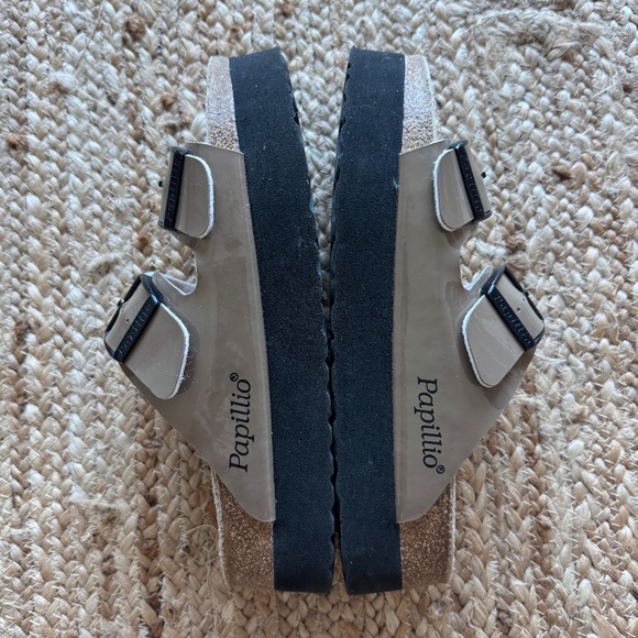 Papillio Shoes - Birkenstock Papillio Arizona Platform Sandals – Patent Beige 🤎